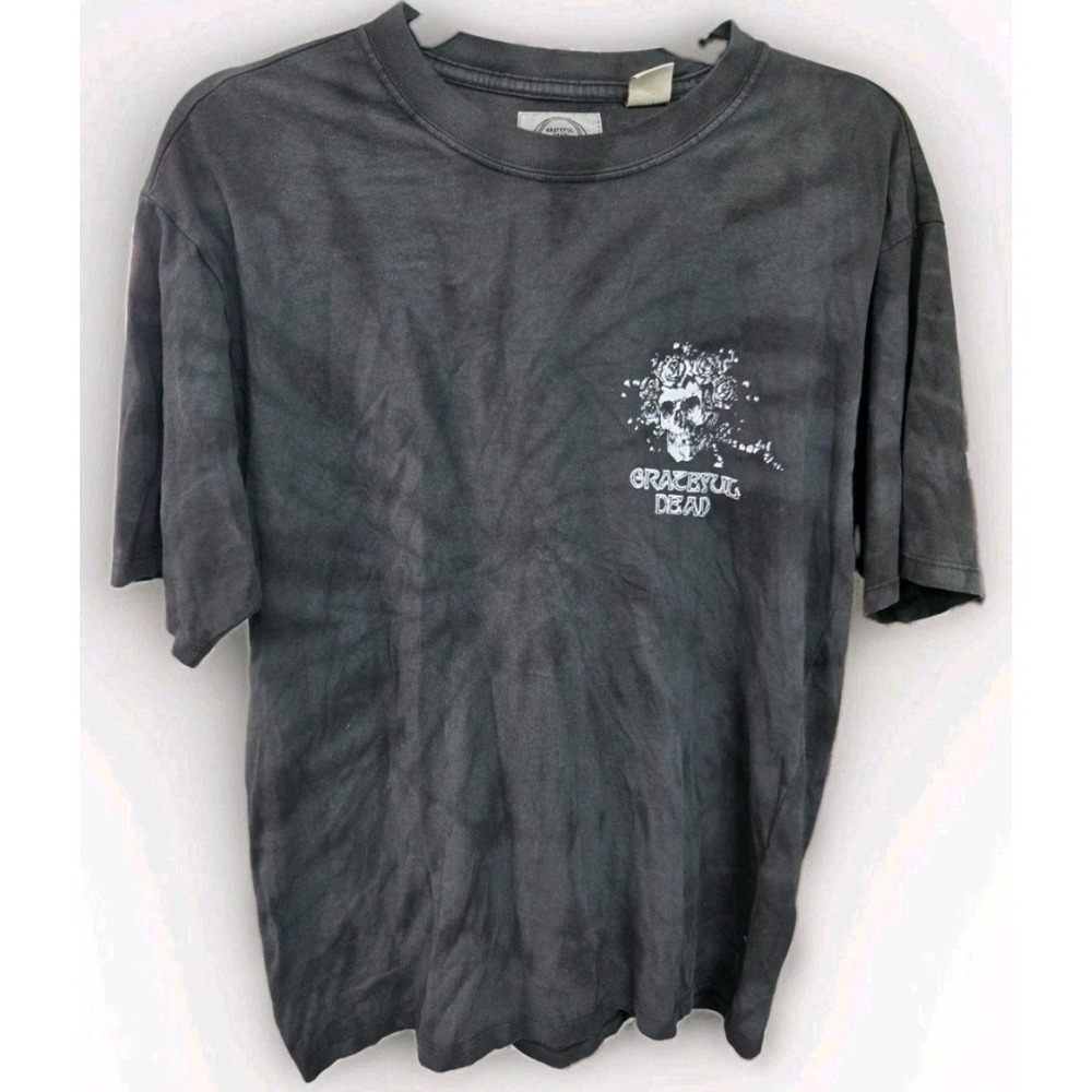 Levis Grateful Dead Relaxed Fit T-Shirt Washed Black Tie Dye Skull Rose Mens S
